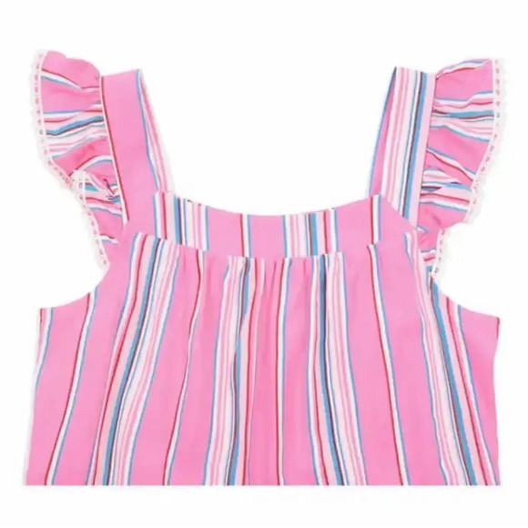 #20 Zunie Youth 2-pack Dress, Pink Striped Blue Floral Large 14/16 - Picture 7 of 9